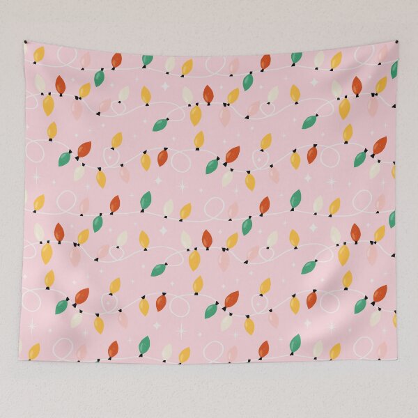 Item preview, Holiday Christmas Lights Minimal Retro Bold Pink designed and sold by susycosta.