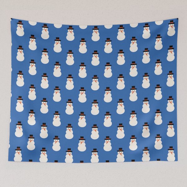 Item preview, Snowman Minimal Retro Bold Blue Denim designed and sold by susycosta.