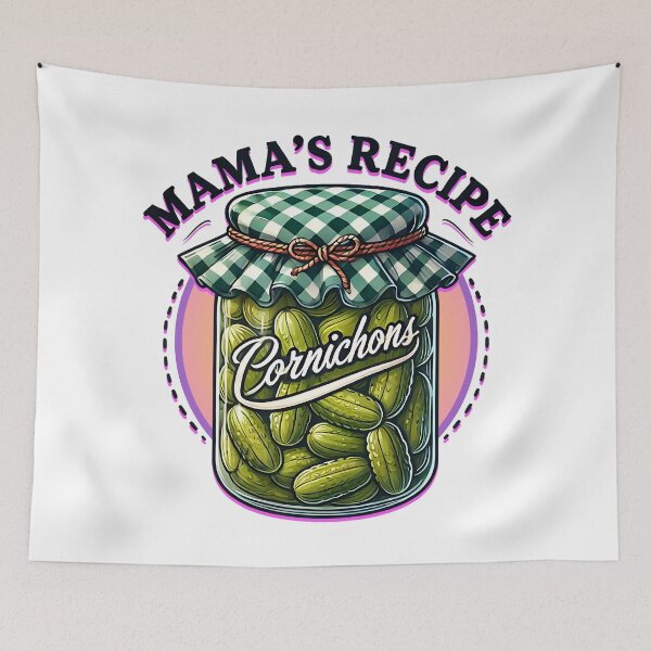 Item preview, Mama’s Recipe Cornichons – Vintage Pickle Jar Design designed and sold by SportyAndArtful.