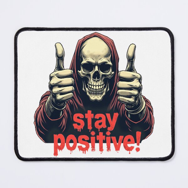 Item preview, Stay Positive Double Finger (Happy Skeleton) designed and sold by KeopsMurat.