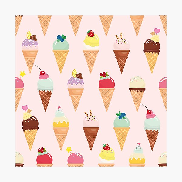 Delicious Pink Summer Ice Cream Photographic Print For Sale By Newburyboutique Redbubble