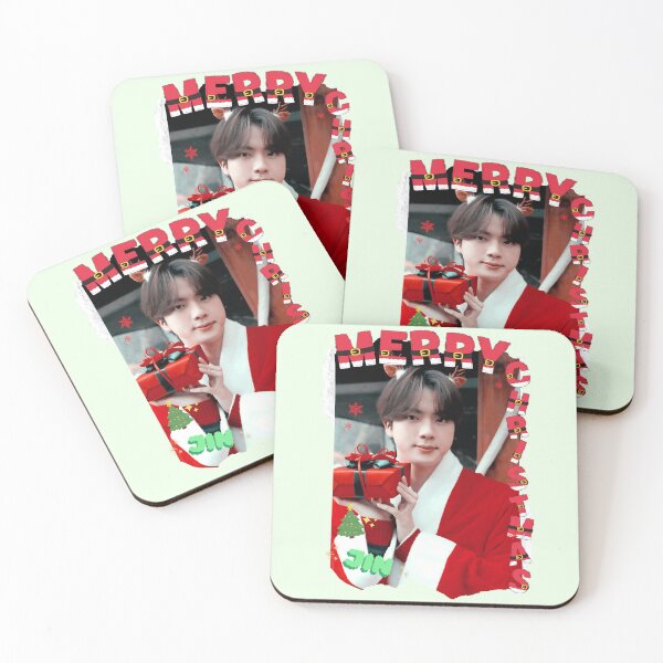 Item preview, BTS Jin Christmas Collage: Festive Holiday Spirit designed and sold by AJUNICE STUDIO.
