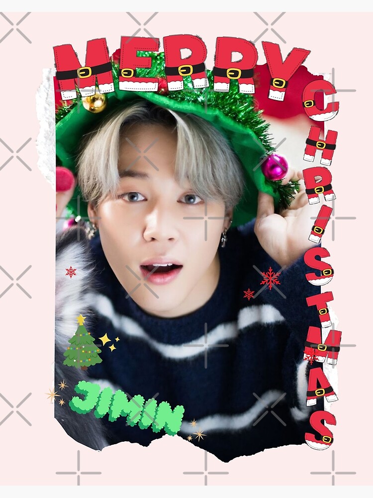 Jimin Bts Christmas Wall Art for Sale | Redbubble