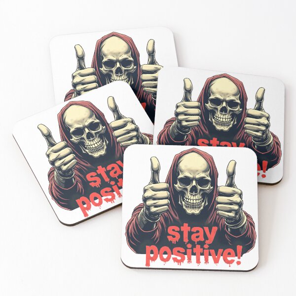 Item preview, Stay Positive Double Finger (Happy Skeleton) designed and sold by KeopsMurat.