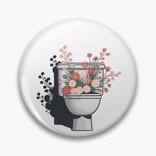 Item preview, bouquet rests in a toilet bowl designed and sold by erryaccess.