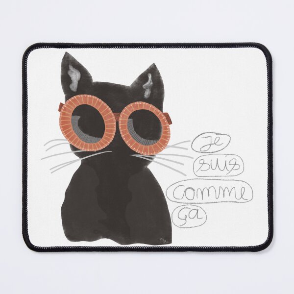 Item preview, Cat with Pink Sunglasses and French Quote designed and sold by NanisCorner.
