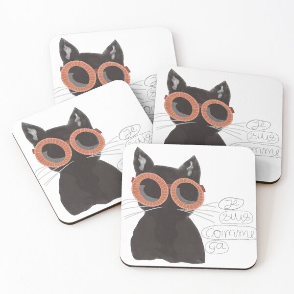 Item preview, Cat with Pink Sunglasses and French Quote designed and sold by NanisCorner.