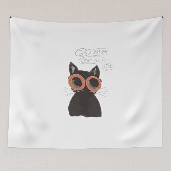 Item preview, Cat with Pink Sunglasses and French Quote designed and sold by NanisCorner.