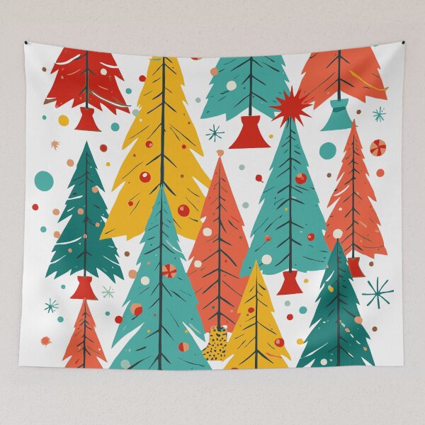 Item preview, Kitschmas Fir Christmas Trees Retro Abstract designed and sold by taiche.