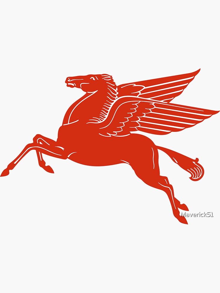 Thumbnail 3 von 3, Sticker, Mobil Pegasus – Vintage-Logo aus den 1930ern designt und verkauft von Maverick51.