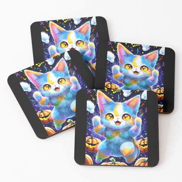 Item preview, Colorful Halloween Cat with Pumpkins and Spooky Fun Design designed and sold by Cherry-Cat.