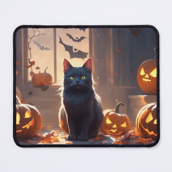 Item preview, Menacing Grey Halloween Cat designed and sold by Wisdi.
