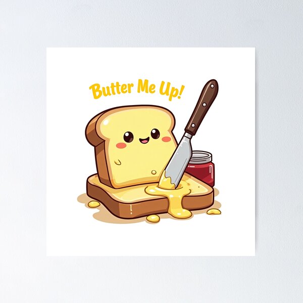 Item preview, Butter Me Up - Cute Toast Design designed and sold by DecoTimeless.