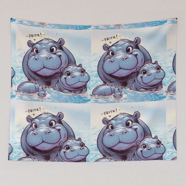 Item preview, Hippo at a family gathering designed and sold by Angela95P.