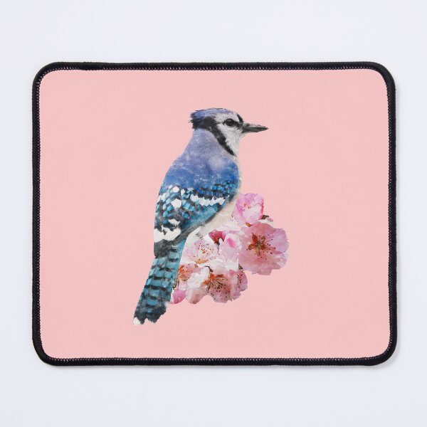 Item preview, Beautiful Blue Jay Bird With Cherry Blossoms - Watercolor designed and sold by Sajuade.