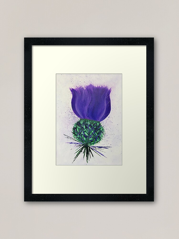 "Purple Scottish Thistle" Framed Art Print for Sale by Amazingraceart