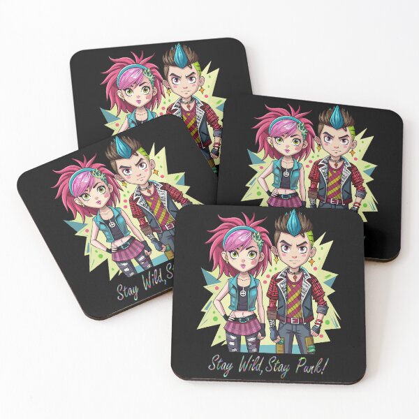 Item preview, Stay Wild, Stay Punk! – Vibrant Punk Duo Art designed and sold by AgarutanPrint.