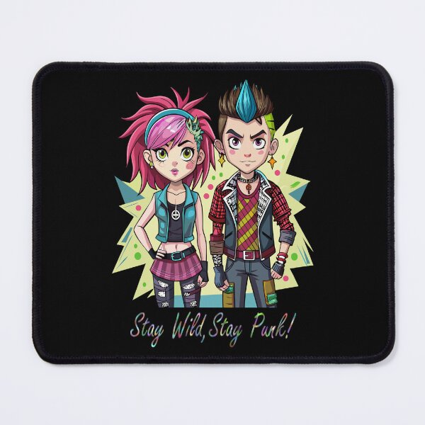 Item preview, Stay Wild, Stay Punk! – Vibrant Punk Duo Art designed and sold by AgarutanPrint.