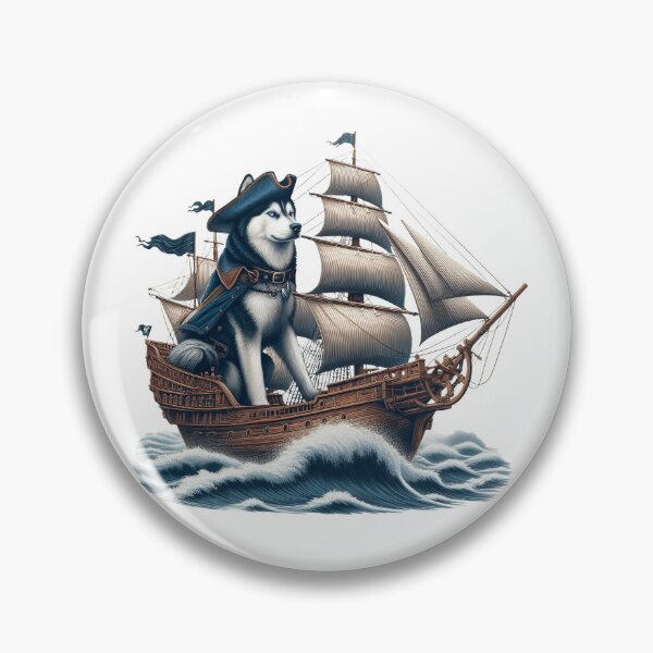 Item preview, Husky Captaining a Ship in High Seas designed and sold by nikkolaus.