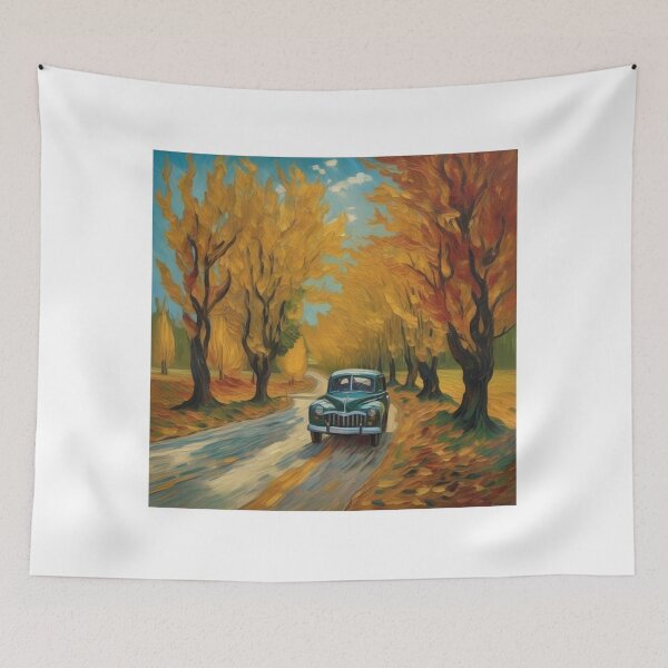 Item preview, Autumn Journey - Vintage Car and Fall Foliage designed and sold by MarkLines.