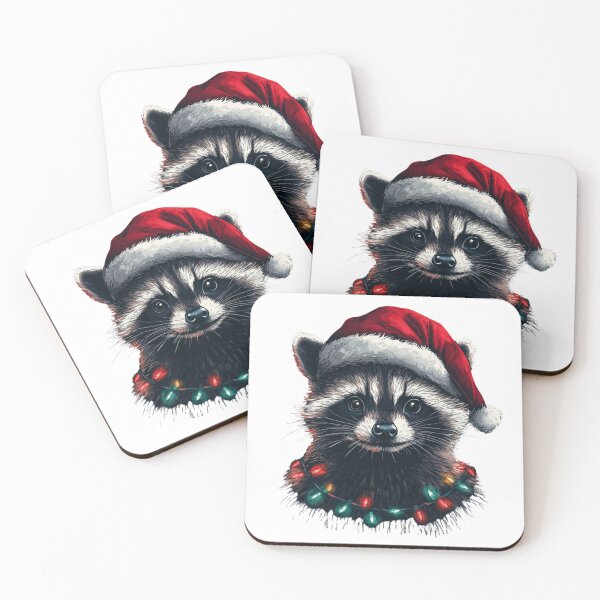 Item preview, Diseño de mapache navideño designed and sold by NicolasGlowArt.