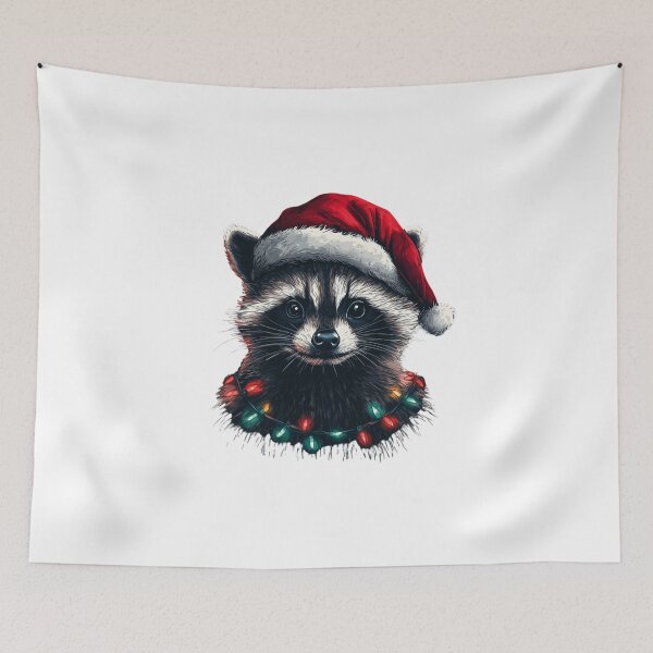 Item preview, Diseño de mapache navideño designed and sold by NicolasGlowArt.