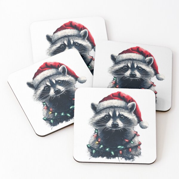 Item preview, Navidad con mapaches designed and sold by NicolasGlowArt.