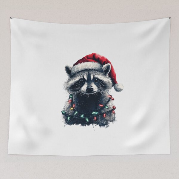 Item preview, Navidad con mapaches designed and sold by NicolasGlowArt.
