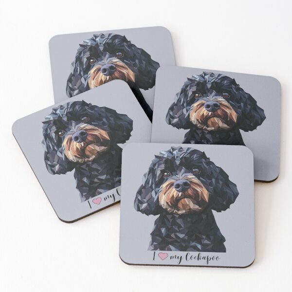 Item preview, I Love my Cockapoo Geometric Black Cockapoo designed and sold by GoatAndCamel.