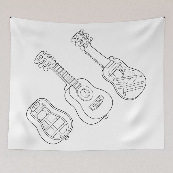 Item preview, Luthier Guitar Structure Line Drawing designed and sold by taylorcustom.