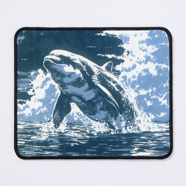 Item preview, Woodcut print of an orca jumping out of the water designed and sold by exitbird.