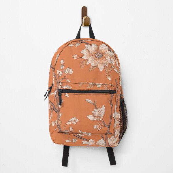 Item preview, Light Orange Flowers Willows On Construction Orange Background designed and sold by burbankdesigns.