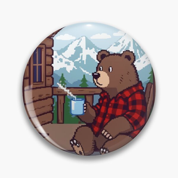 Item preview, Pixel Bear in Cozy Cabin designed and sold by NaturePixel.