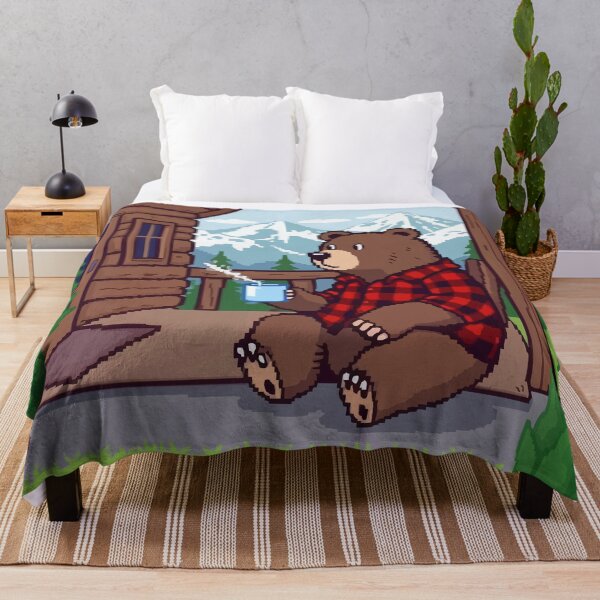 Item preview, Pixel Bear in Cozy Cabin designed and sold by NaturePixel.