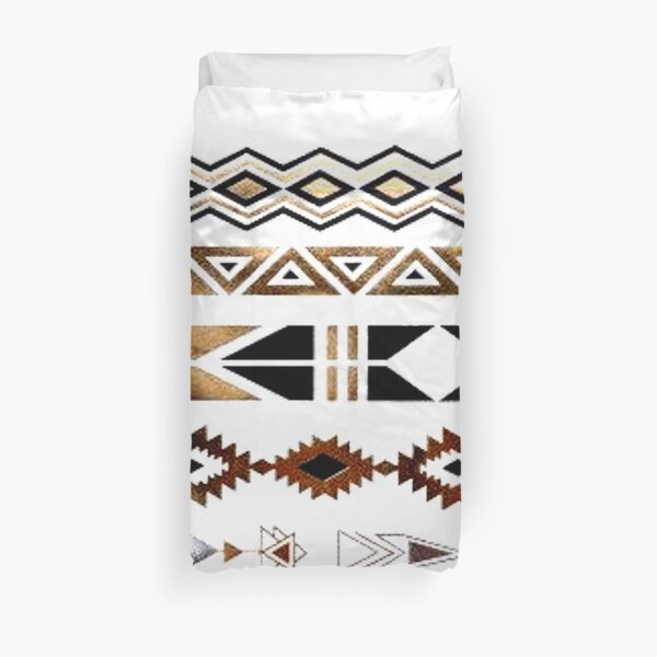 Tribal Aztec Gold and Black Design Duvet Cover
