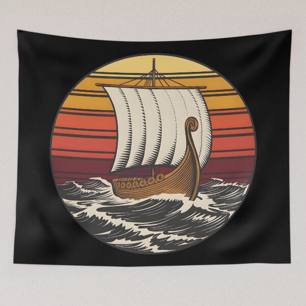 Item preview, Viking ship at sea, viking ship, Viking, viking dad, best dad ever, dad, happy dad day designed and sold by PRYMULLART.