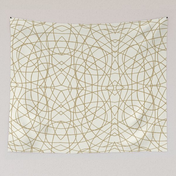 Item preview, Abstract Lines Collage Pattern Golden Color on Light Background  designed and sold by Wiggly Lines.