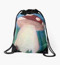 Spotted Mushroom Drawstring Bag