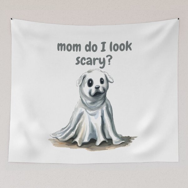 Item preview, Copy of Cute Ghost Dog Mom Do I Look Scary? Gifts For Halloween designed and sold by PientkaArt.