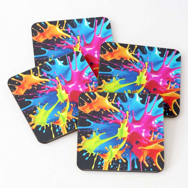Item preview, Bright Neon Splashes in Abstract Art designed and sold by Health And Fitness Posts e-Store.