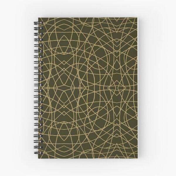 Item preview, Abstract Lines Collage Pattern Golden Color on Dark Greenish black Background  designed and sold by Wiggly Lines.