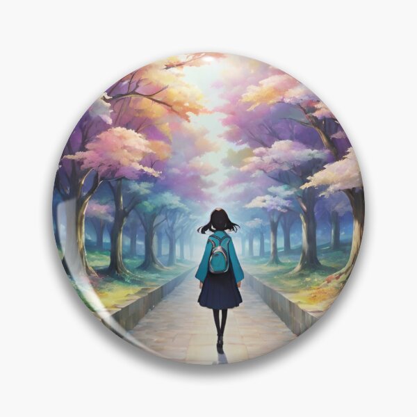 Item preview, Anime Girl and Blossoming Trees designed and sold by BubbleGalaxy.