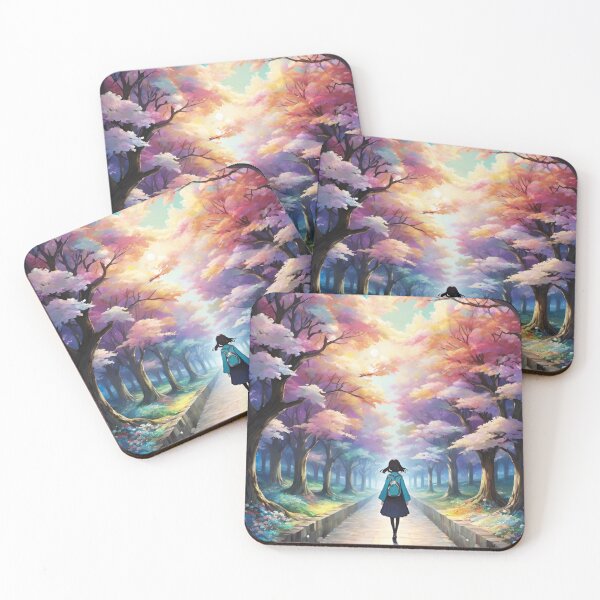 Item preview, Anime Girl and Blossoming Trees designed and sold by BubbleGalaxy.