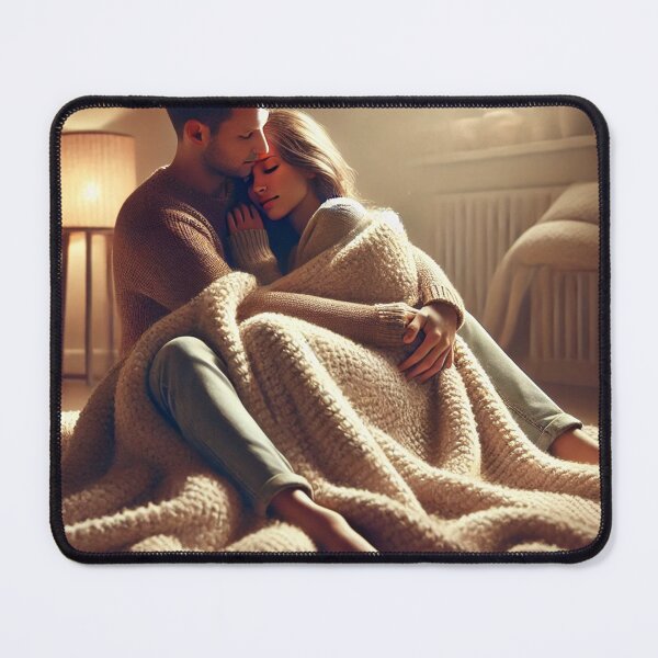 Item preview, Couple hugging in a blanket designed and sold by ValerieStOnge.