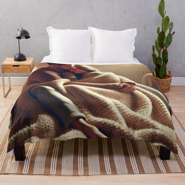 Item preview, Couple hugging in a blanket designed and sold by ValerieStOnge.