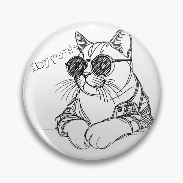 Item preview, Cat wearing sunglasses that says HEY YOU designed and sold by Wingies.
