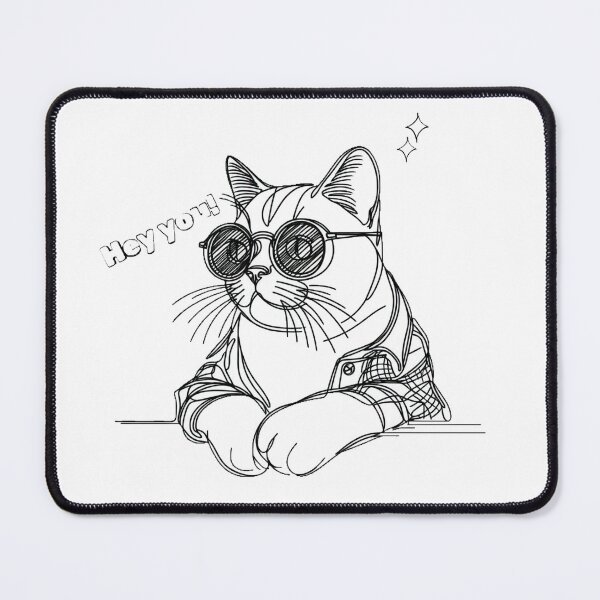 Item preview, Cat wearing sunglasses that says HEY YOU designed and sold by Wingies.