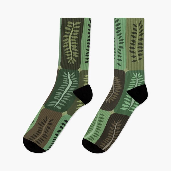 Item preview, Olive and Brown Hand Drawn Dancing Ferns Pattern designed and sold by schorrnuff.