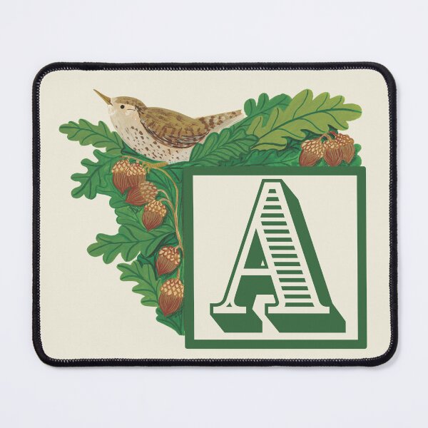 Item preview, A for Acorn - Woodland Nursery Monogram with Bird and Oak Leaves - Jemma Jamie Skidmore designed and sold by Jemma Jamie Skidmore.