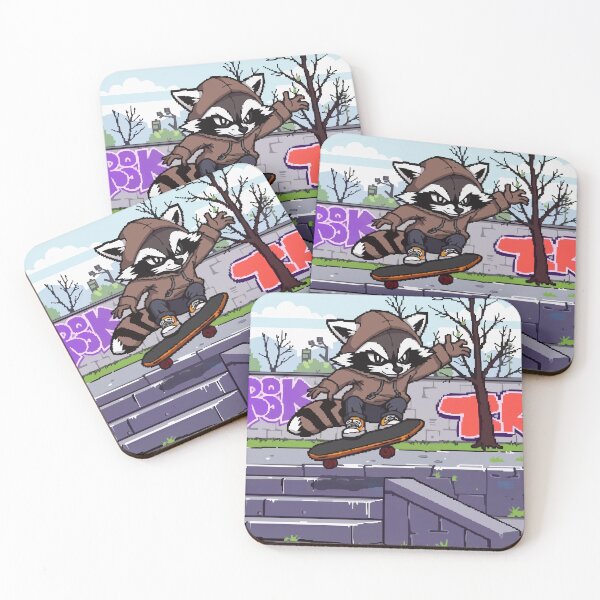 Item preview, Pixel Raccoon on Wheels designed and sold by NaturePixel.